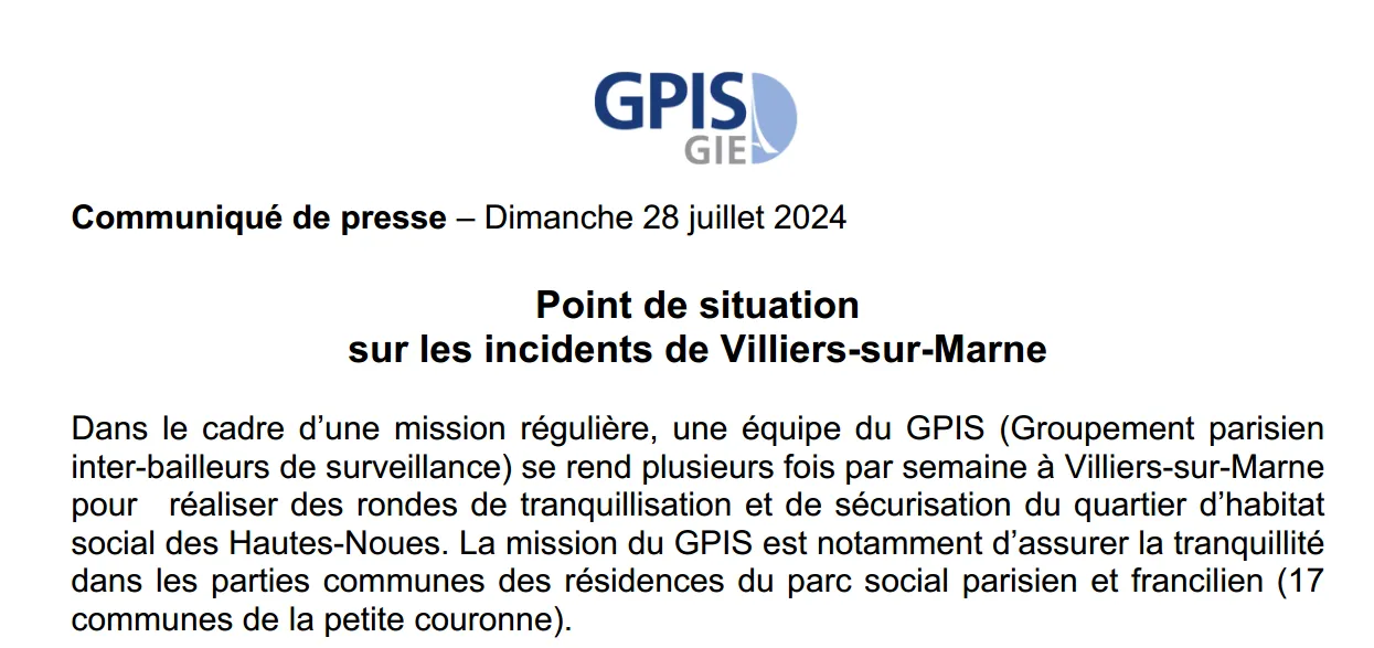 Villiers-sur-Marne : Deux agents du GPIS poursuivis après les violences dans le quartier des Hautes-Noues