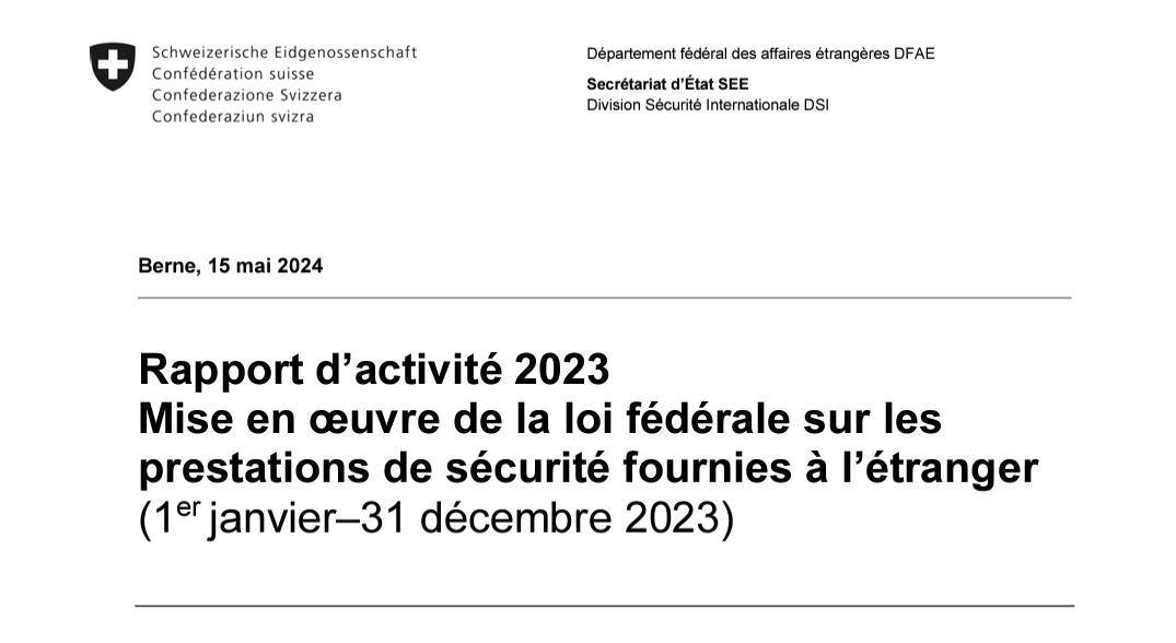 Surveillance et contrôle renforcés par la Suisse des entreprises de sécurité privée en 2023